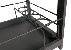 Outdoor-Küche Aluminium 3-teilig Garten anthrazit Holzoptik