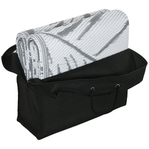 Outdoor Teppich wetterfest Blattmuster 182x274cm grau weiss