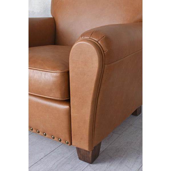 LEDER SESSEL COGNAC CLUBSESSEL ART DECO ARMLEHNSESSEL RETRO SITZMÖBEL