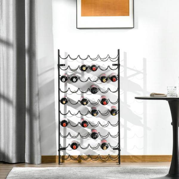 Weinregal Flaschenregal für 60 Flaschen Metall Schwarz