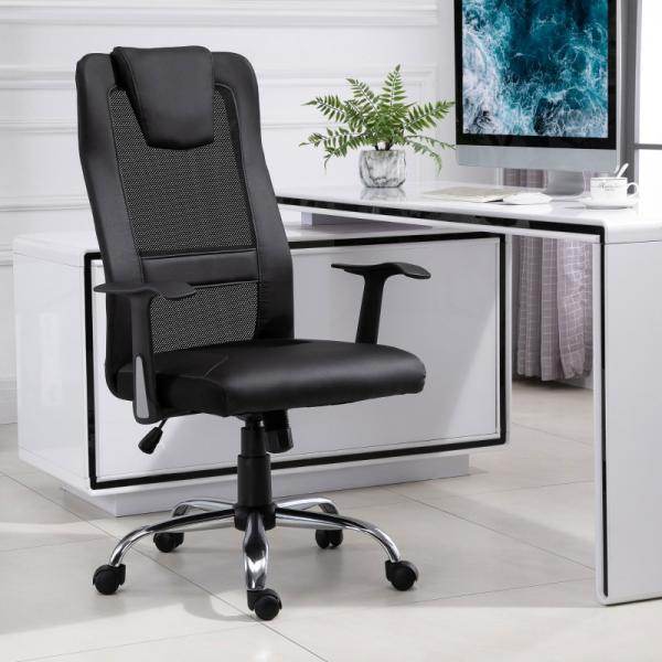 Bürostuhl Drehstuhl höhenverstellbar ergonomisch PU schwarz