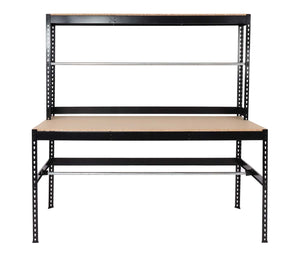 Packstation Packtisch Arbeitstisch Rollenhalter höhenverstellbar 183x183x90cm schwarz