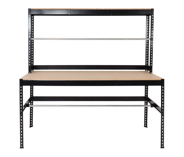Packstation Packtisch Arbeitstisch Rollenhalter höhenverstellbar 183x183x90cm schwarz