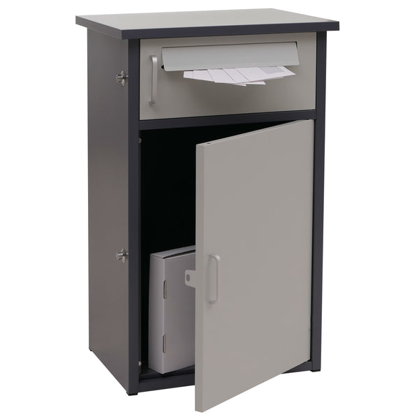 Paketkasten Paketbox Paketstation Briefkasten 2 Fächer 78x49x38cm dunkelgrau/hellgrau