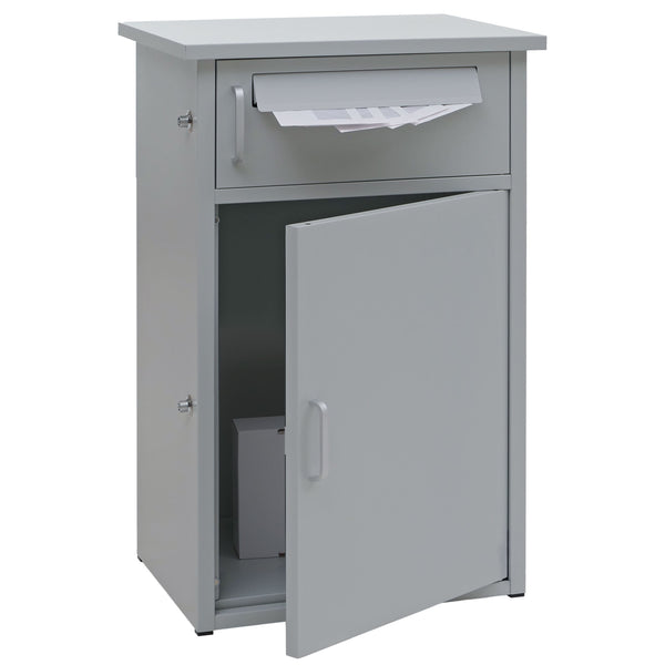 Paketkasten Paketbox Paketstation Briefkasten 2 Fächer 78x49x38cm hellgrau
