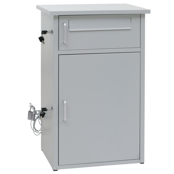 Paketkasten Paketbox Paketstation Briefkasten 2 Fächer 78x49x38cm hellgrau