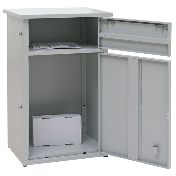 Paketkasten Paketbox Paketstation Briefkasten 2 Fächer 78x49x38cm hellgrau