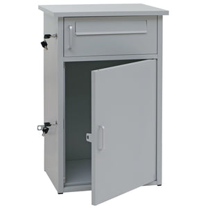 Paketkasten Paketbox Paketstation Briefkasten 2 Fächer 78x49x38cm hellgrau