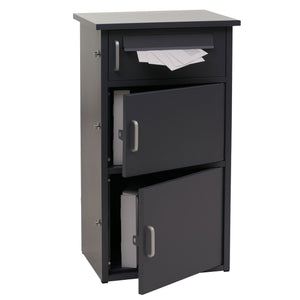 Paketkasten Paketbox Paketstation Briefkasten 3 Fächer 89x49x38cm dunkelgrau
