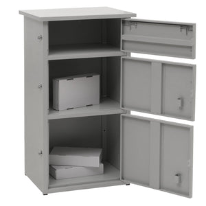 Paketkasten Paketbox Paketstation Briefkasten 3 Fächer 89x49x38cm hellgrau