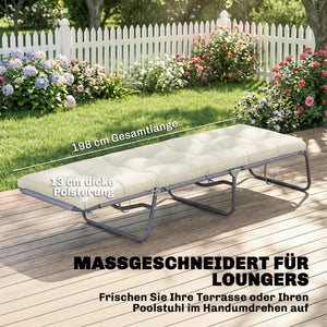Palettenkissen Sitzpolster für Palettenmöbel 198x65x13cm beige