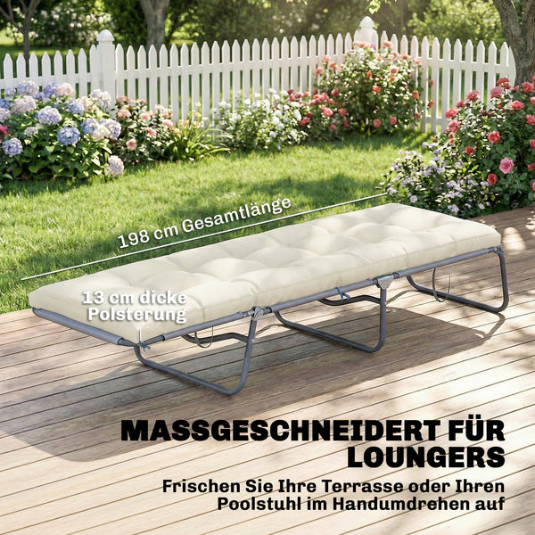 Palettenkissen Sitzpolster für Palettenmöbel 198x65x13cm beige