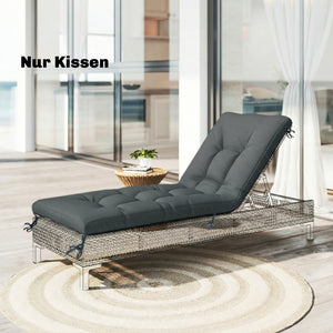 Palettenkissen Sitzkissen abnehmbar mit Bändern 198x65 dunkelgrau