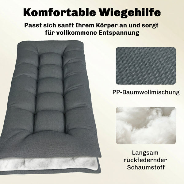 Palettenkissen Sitzkissen abnehmbar mit Bändern 198x65 dunkelgrau