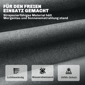 Palettenkissen Sitzkissen abnehmbar mit Bändern 198x65 dunkelgrau