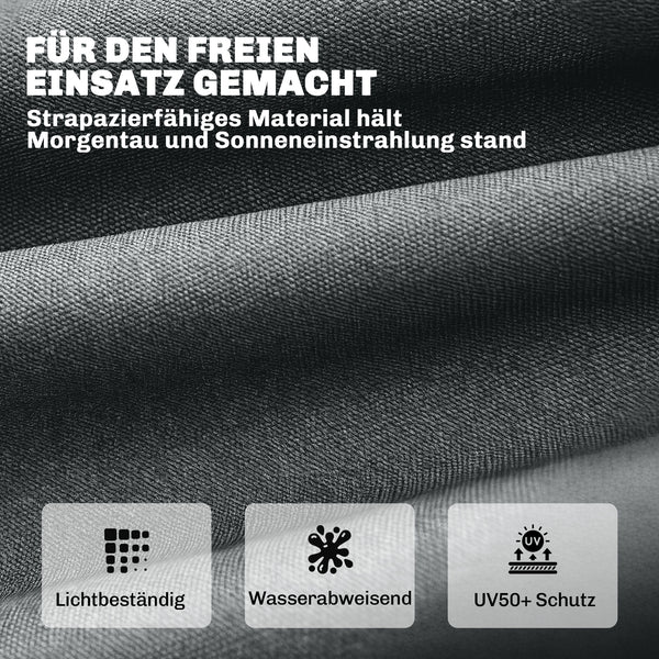 Palettenkissen Sitzkissen abnehmbar mit Bändern 198x65 dunkelgrau