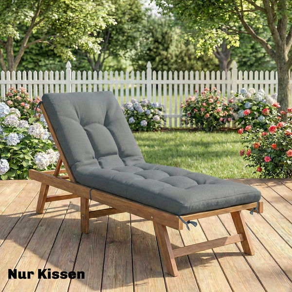 Palettenkissen Sitzkissen abnehmbar mit Bändern 198x65 dunkelgrau