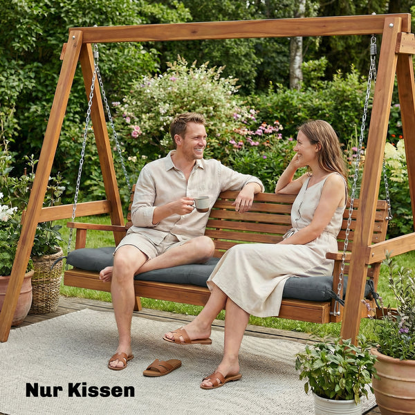 Palettenkissen Sitzkissen abnehmbar mit Bändern 198x65 dunkelgrau