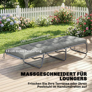 Palettenkissen Sitzkissen abnehmbar 198x65x13cm hellgrau
