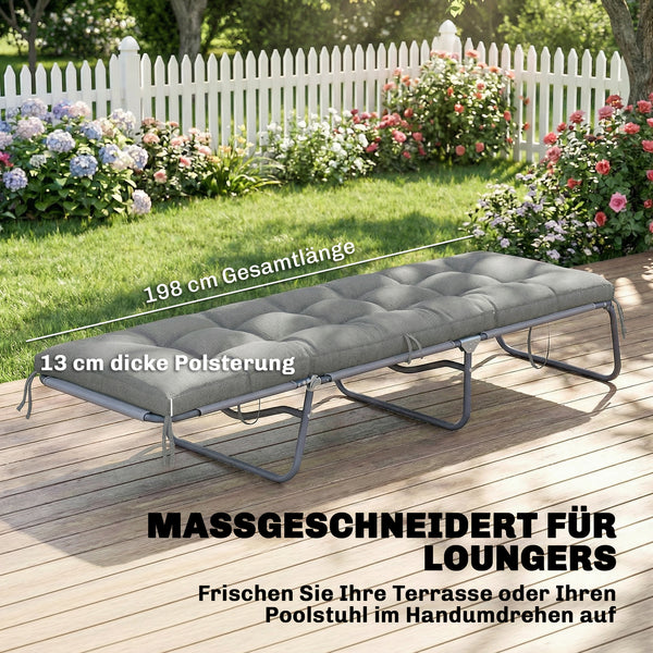 Palettenkissen Sitzkissen abnehmbar 198x65x13cm hellgrau