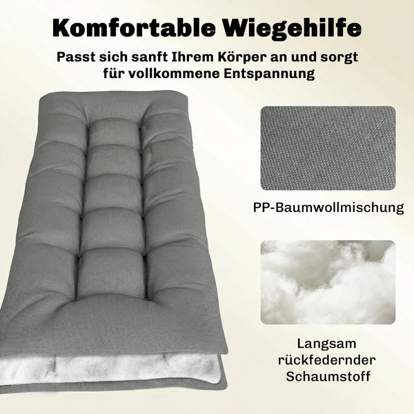Palettenkissen Sitzkissen abnehmbar 198x65x13cm hellgrau