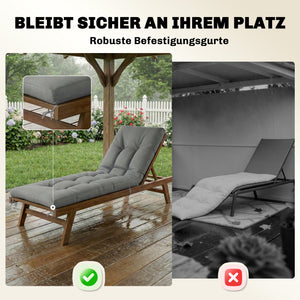 Palettenkissen Sitzkissen abnehmbar 198x65x13cm hellgrau