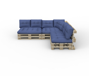 Palettenlounge ASCONA inkl. Kissen blau