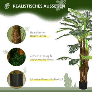 Palme Dekopflanze künstlich mit Topf für innen und aussen 1,6m