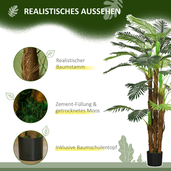 Palme Dekopflanze künstlich mit Topf für innen und aussen 1,6m