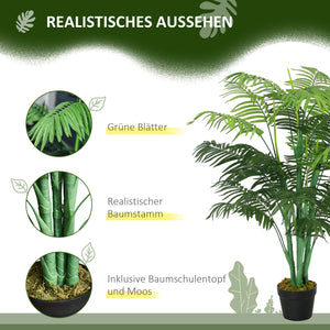 Palme Kunstpflanze künstlich im Topf für Wohnzimmer Balkon 125cm