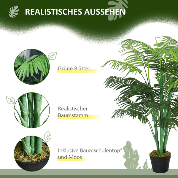 Palme Kunstpflanze künstlich im Topf für Wohnzimmer Balkon 125cm