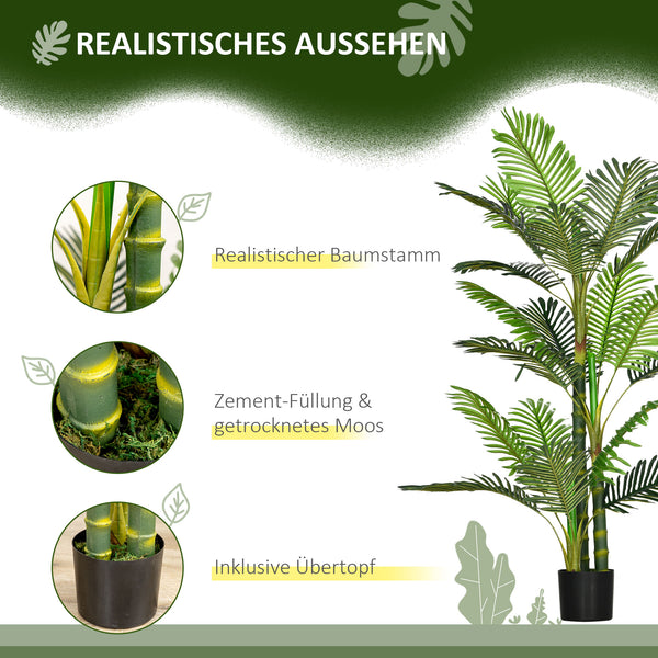 Palme Kunstpflanze künstlich mit Übertopf Deko 150cm