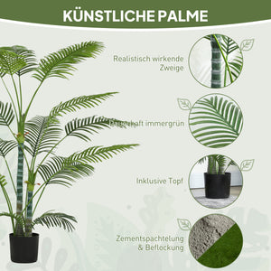 Palme künstlich UV-beständig mit Topf für innen und aussen grün