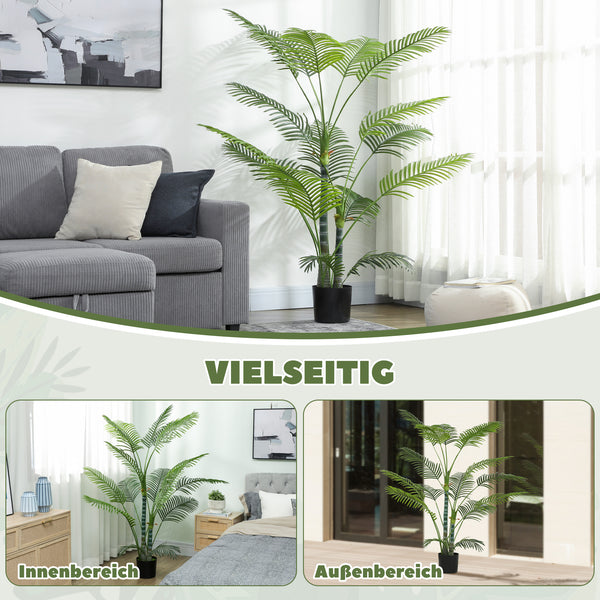 Palme künstlich UV-beständig mit Topf für innen und aussen grün