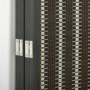 Paravent Raumteiler faltbar 180x180cm aus Holz braun schwarz