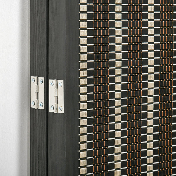 Paravent Raumteiler faltbar 180x180cm aus Holz braun schwarz