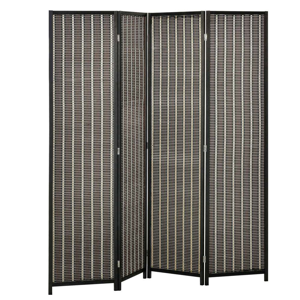 Paravent Raumteiler faltbar 180x180cm aus Holz braun schwarz