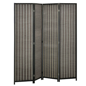 Paravent Raumteiler faltbar 180x180cm aus Holz braun schwarz