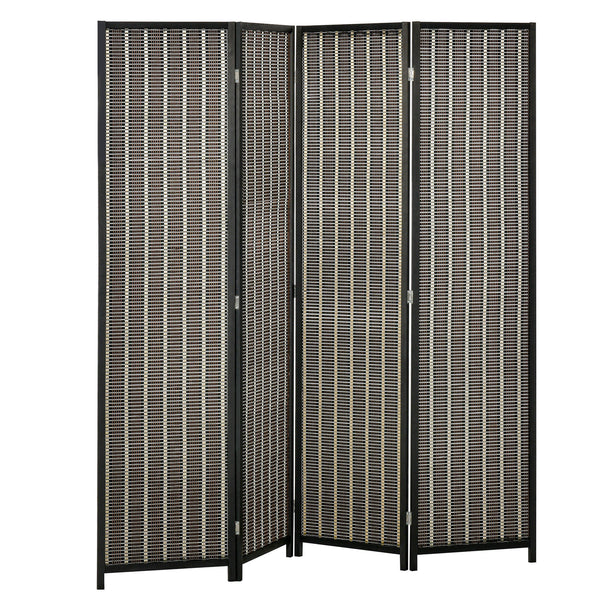 Paravent Raumteiler faltbar 180x180cm aus Holz braun schwarz