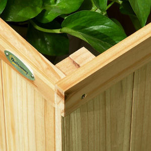 Paravent 3tlg für Balkon wetterfest mit Blumenkästen Natur