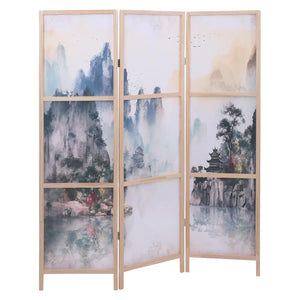 Paravent Trennwand Sichtschutz Raumtrennung Naturmotiv 170x137cm Berge