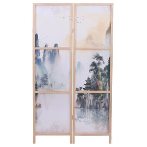 Paravent Trennwand Sichtschutz Raumtrennung Naturmotiv 170x137cm Berge