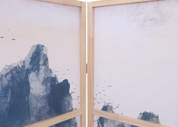 Paravent Trennwand Sichtschutz Raumtrennung Naturmotiv 170x227cm Berge