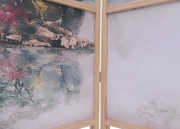 Paravent Trennwand Sichtschutz Raumtrennung Naturmotiv 170x227cm Berge