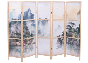 Paravent Trennwand Sichtschutz Raumtrennung Naturmotiv 170x227cm Berge
