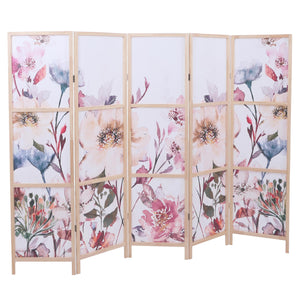 Paravent Trennwand Sichtschutz Raumtrennung Naturmotiv 170x227cm Blumen