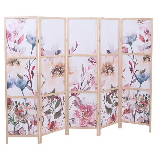 Paravent Trennwand Sichtschutz Raumtrennung Naturmotiv 170x227cm Blumen