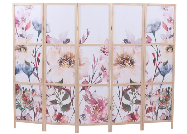 Paravent Trennwand Sichtschutz Raumtrennung Naturmotiv 170x227cm Blumen