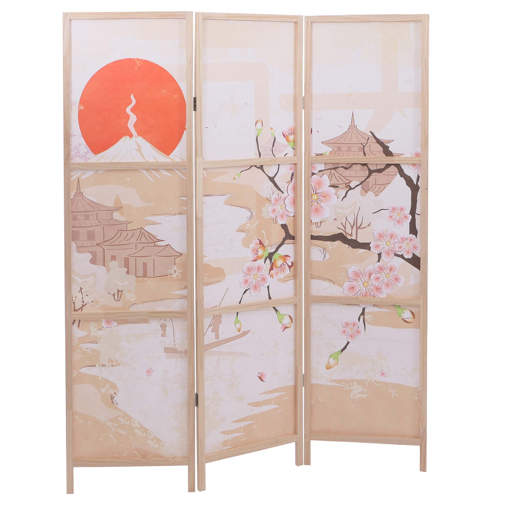 Paravent Trennwand Sichtschutz Raumtrennung Naturmotiv 170x137cm Kirschblüten