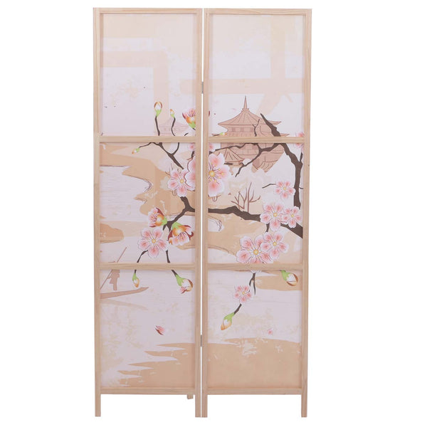 Paravent Trennwand Sichtschutz Raumtrennung Naturmotiv 170x137cm Kirschblüten